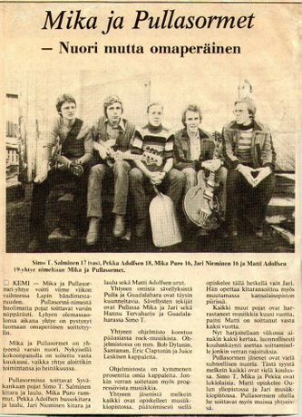 Pohjolan Sanomissa 1978 julkaistu juttu yhtyeestä. Klikkaa kuvaa, niin saat sen isommaksi.